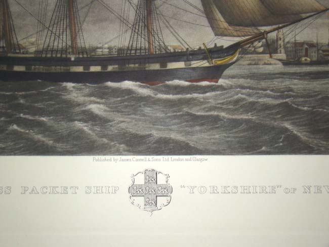 "First-Class Packet Ship YORKSHIRE of New York" published by James Connel & Sons, circa 1845 — image 3